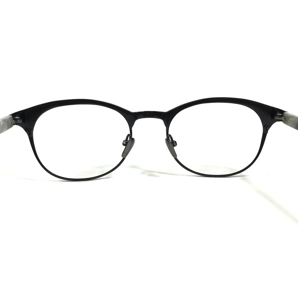 Linda Farrow Luxe Eyeglasses Frames LFL/589/8 Black Grey Gold Round 51-20-140